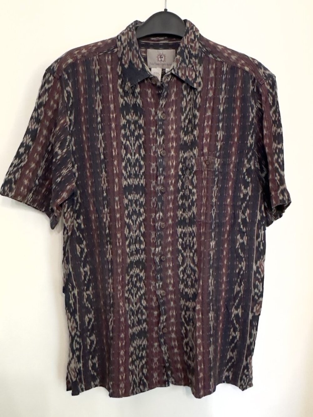 MEN'S " THE TERRITORY AHEAD" AZTEK STYLE SHIRT   SIZE LARGE TALL 100% COTTON
